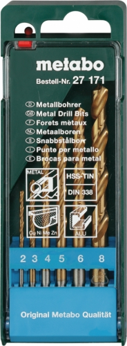 Набор сверл для металла HSS-TIN 6 шт 2-8 мм Metabo 627171000