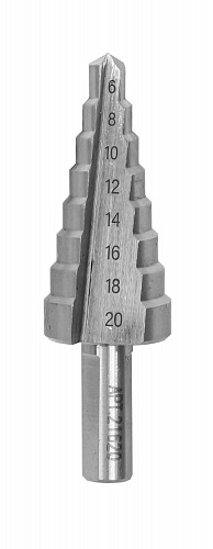 Ступенчатое сверло для металла (6-20 8 ступеней шаг 2 xод 4,5) Энкор 21620