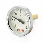 Термометр UNI-FITT погружной аксиальный 120С, диаметр 63 мм, гильза 50 мм, 1/2"H (321P4232)