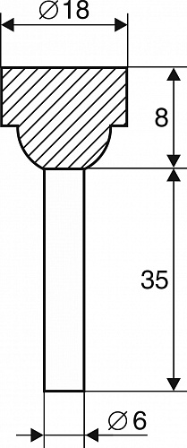 Шарошка абразивная цилиндрическая Энкор 18х8, К60, хв.6мм