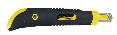 Нож со сменным лезвием 9 мм пластиковый корпус Энкор