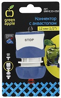 Коннектор для шланга с аквастопом 1/2" GREEN APPLE GWHC20-058