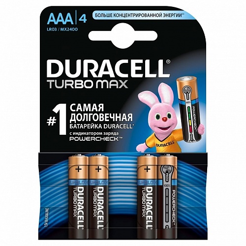 Батарейка AAA Duracell LR03-4BL TURBO 4шт 81549875