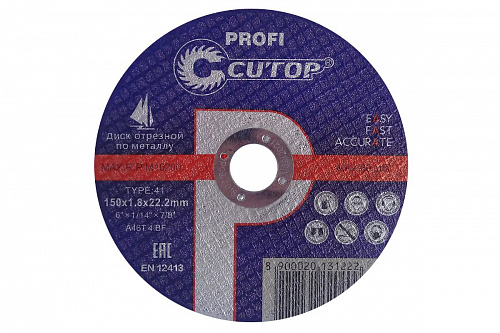 Круг отрезной ф150х1,8х22 для металла Cutop Profi 39991т