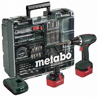 Шуруповерт аккумуляторный Metabo BS 12 + набор стекло (602194880)
