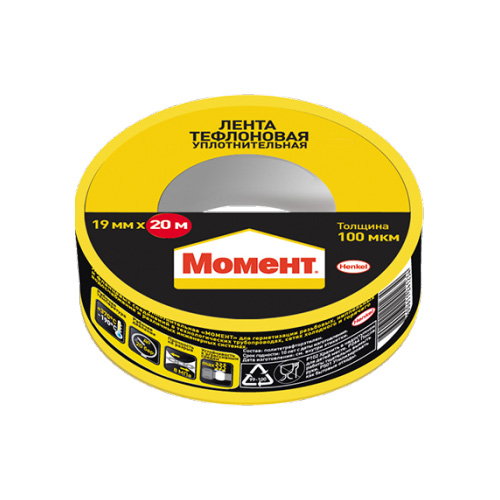 Лента-фум Henkel (19мм х 0,1мм х 20м) Момент 972227 Лента-фум Henkel (19мм х 0,1мм х 20м) Момент 972227