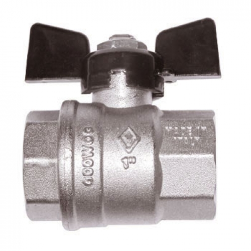 Кран шаровой 3/4" FF бабочка (20/80) BUGATTI 602 Кран шаровой 3/4" FF бабочка (20/80) BUGATTI 602