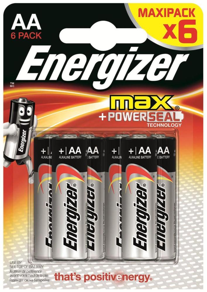 Батарейка Energizer AA MAX 6шт E91 алкалиновая E300132200