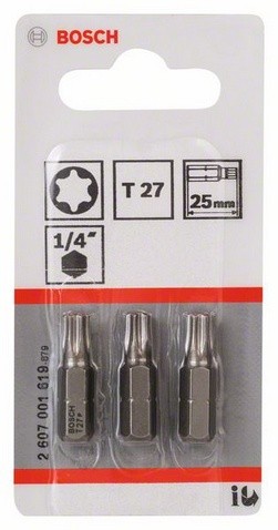 Вставка TORX T 27 25мм XH 3шт 2 607 001 619