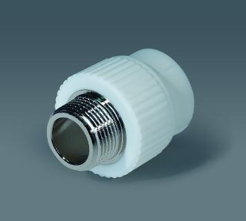 Муфта комбинированная PPR  20 мм x  1/2" НР (50/200) белая Энкор-Пласт 45270