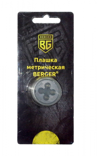 Плашка метрическая BERGER М6х1,0 мм BG1004 Плашка метрическая BERGER М6х1,0 мм BG1004