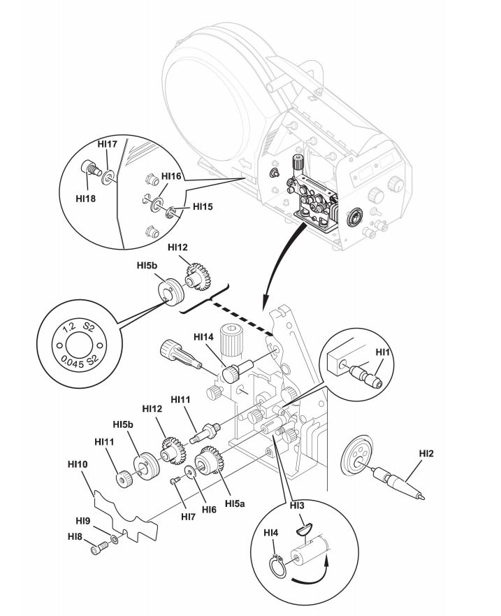 Шкала вала двигателя Warrior Feed 304 ESAB 0191496114 Шкала вала двигателя Warrior Feed 304 ESAB 0191496114