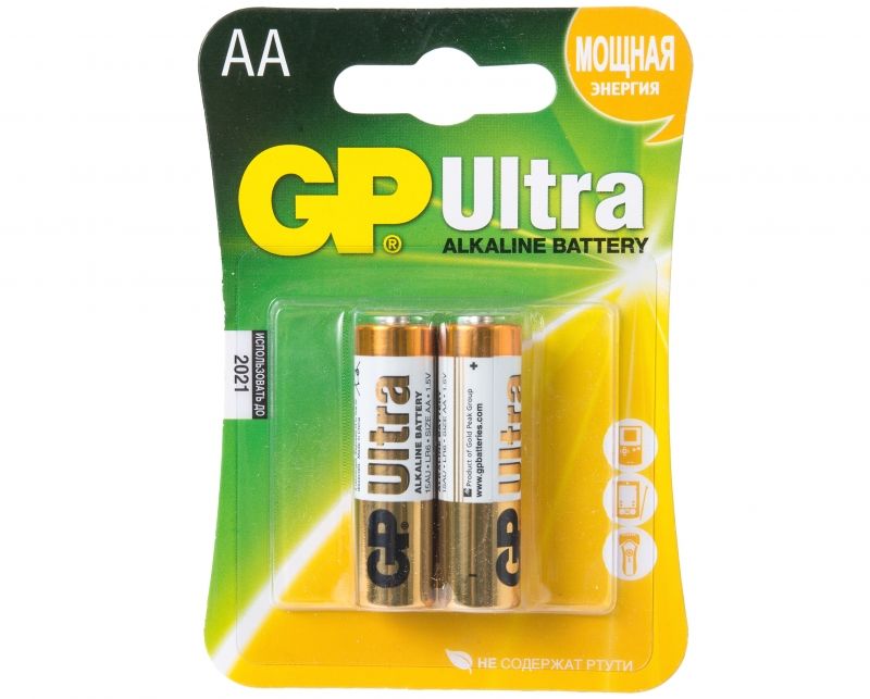 Батарейка GP АА Ultra Alkaline LR06 BP2 (2шт)