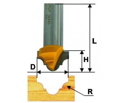 Фреза пазовая фасонная ф25,4 x 16 мм R5,6 мм хвостовик 12 мм Энкор 10634