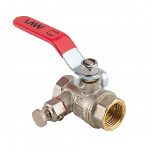 Кран шаровой MVI  1/2" FF с дренажом и воздухоотводчиком (6/48) BV.830.04