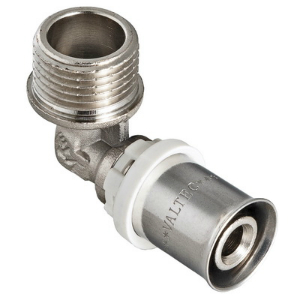 Уголок металлопластиковый 20х1/2" Valtec НР пресс (10/120) VTm.253.N.002004