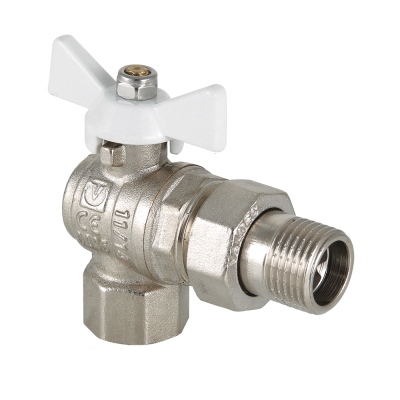 Кран шаровой Valtec 3/4" FM с накидной гайкой угловой белый VT.228.Nw.05