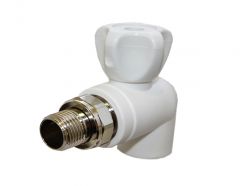 Кран шаровой PPRC ф25 мм x 3/4" для радиатора (10/50) угловой FD-plast 8575 Кран шаровой PPRC ф25 мм x 3/4" для радиатора (10/50) угловой FD-plast 8575