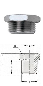 Пробка проходная 1/2"х3/8" 1218/7 GAV 12013 Пробка проходная 1/2"х3/8" 1218/7 GAV 12013