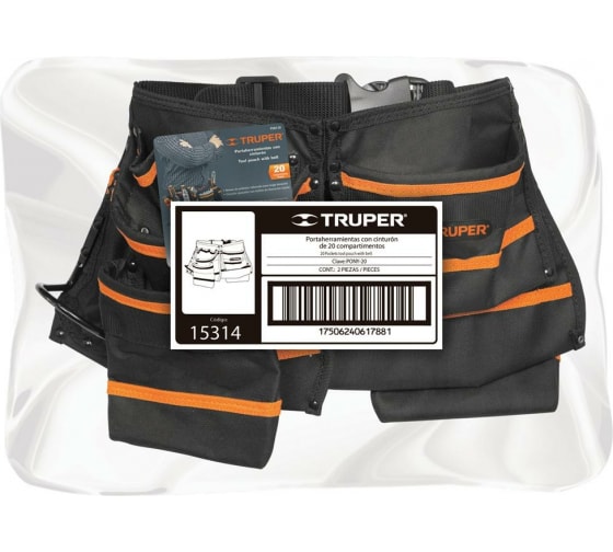 Пояс для инструмента нейлон TRUPER 15314 Пояс для инструмента нейлон TRUPER 15314
