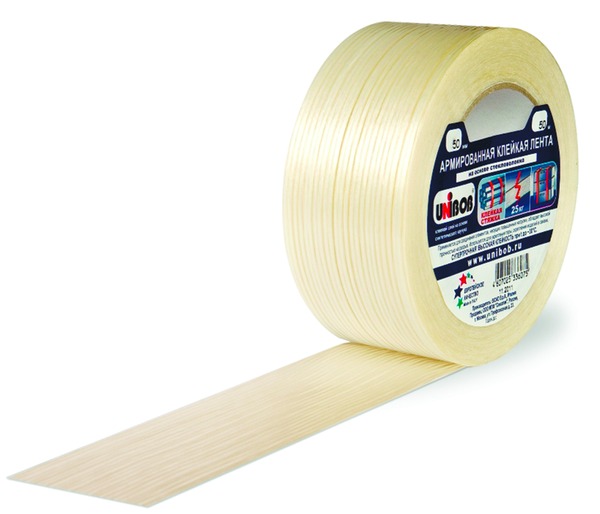 Лента армированная 25мм x 50м UNIBOB 42069 Лента армированная 25мм x 50м UNIBOB 42069