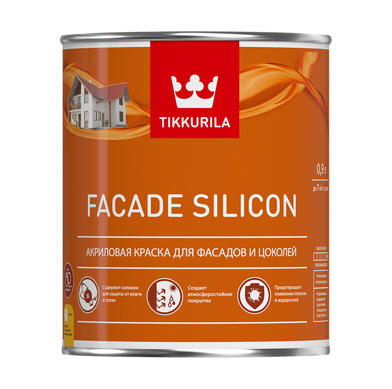 Краска фасадная Tikkurila Facade Silicon VVA глянцевая/матовая 2.7л 700011474