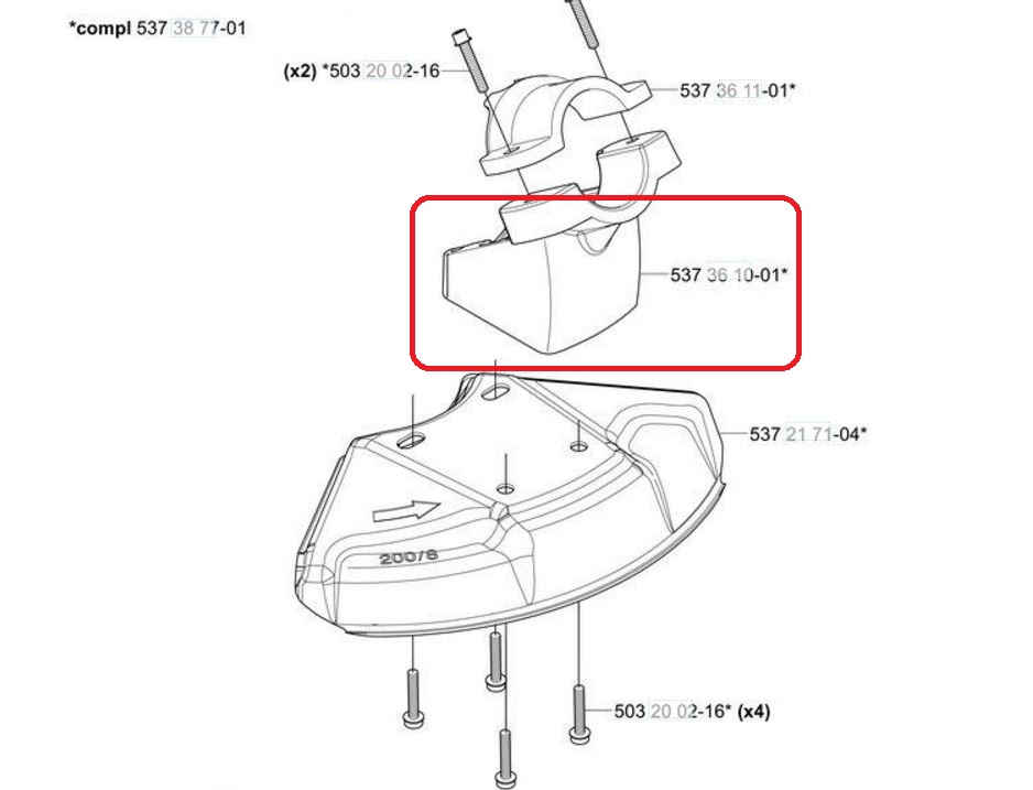 Переходник защиты 235R Husqvarna 5373610-01