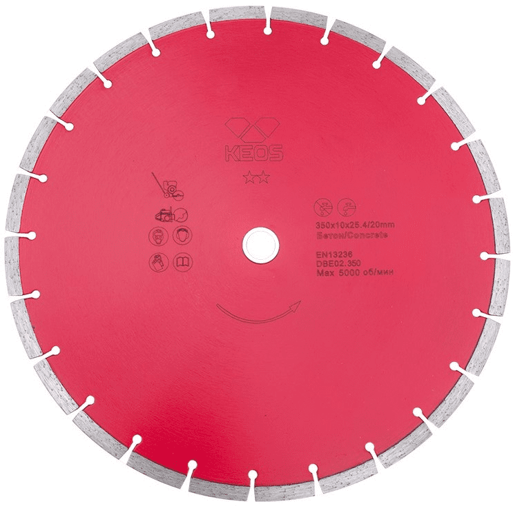 Алмазный круг по бетону 350 x 25,4/20 ECO Keos DBE02.350