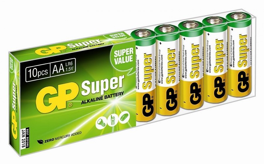 Батарейка GP АА Super Alkaline LR06 BP10 (10шт)