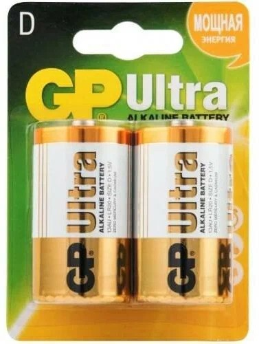 Батарейка GP D Ultra Alkaline LR20 BP2 (2шт) 431455