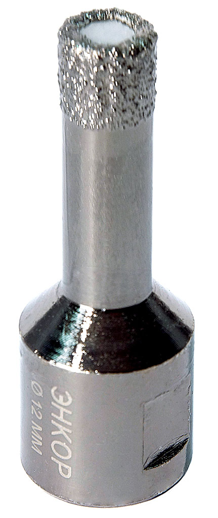 Коронка для керамогранита 12мм алмазная для УШМ сухой рез Энкор 48303