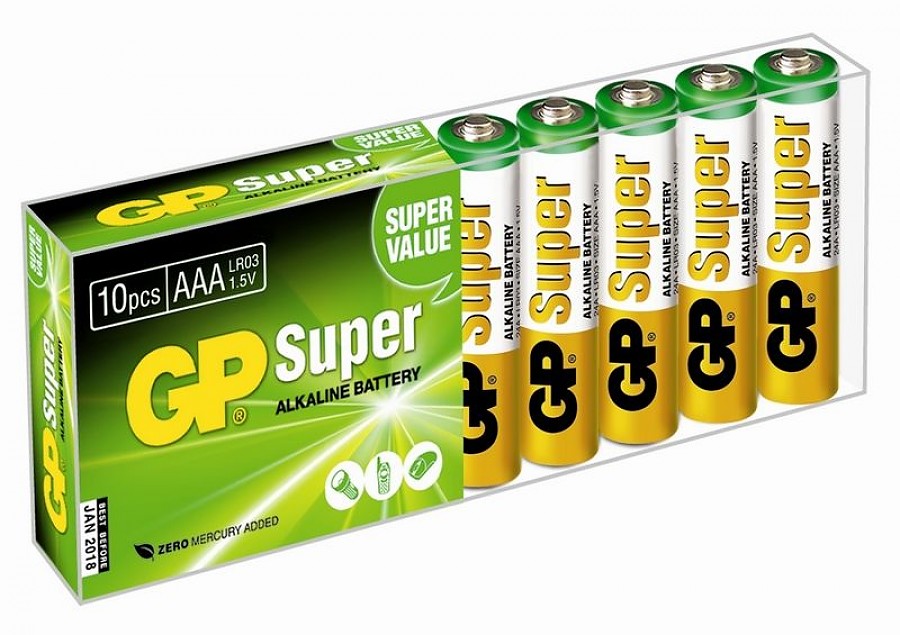 Купить батарейка gp ааа super alkaline lr03 bp10 (10шт). Гарантия ...