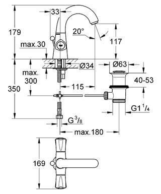 Смеситель "AVINA" для умывальника Grohe 21093000