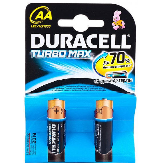 Батарейка AA LR6-2BL TURBO 2шт Duracell 81367857