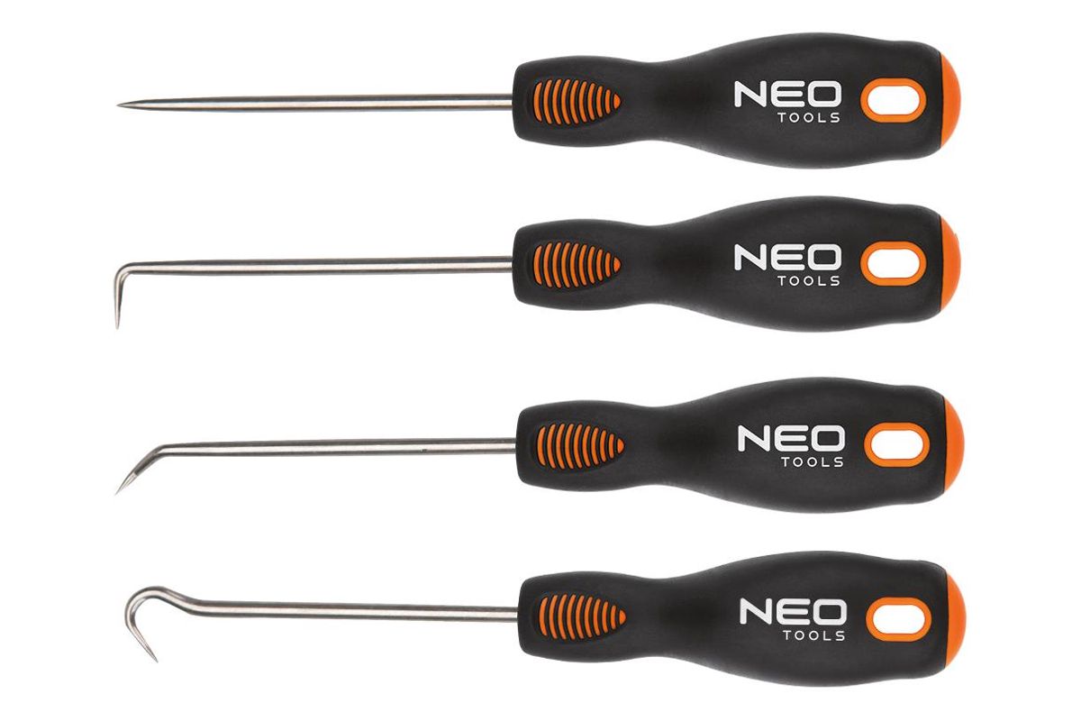 Набор крюков NEO Tools 4 предмета 140 мм двухкомп. ручка 04-230