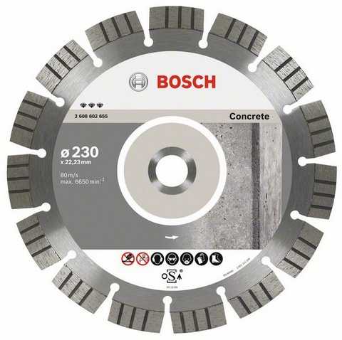 Алмазный круг 230х22 бетон Bf Concrete BOSCH 2.608.602.655