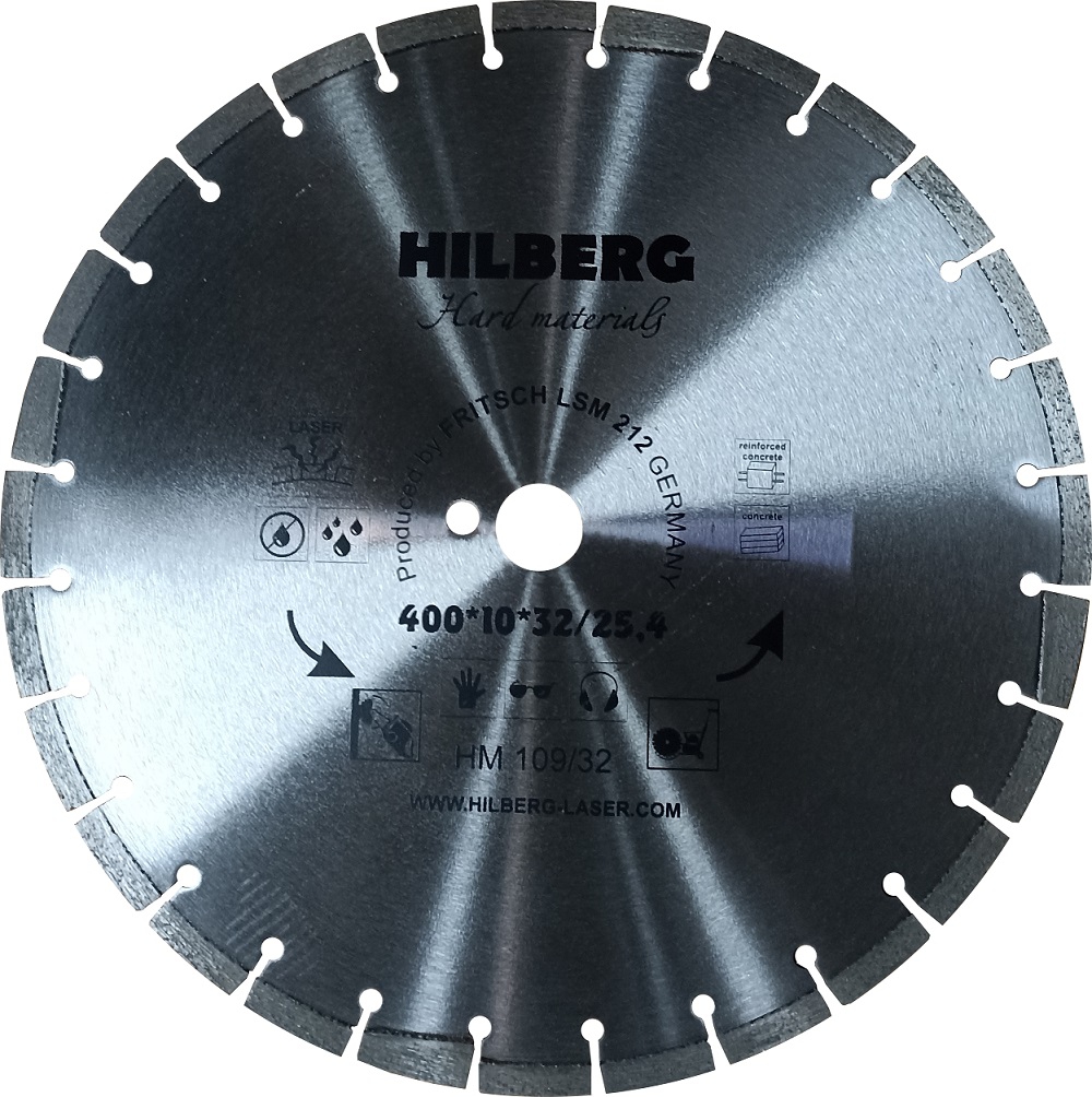 Круг алмазный Hilberg ф400х12х25,4/32 Hard Materials Laser HM109/32