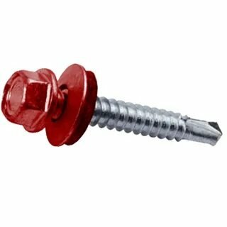 Саморез для крепления кровельных материалов 4,8х38 RAL3011 цвет красный Саморез для крепления кровельных материалов 4,8х38 RAL3011 цвет красный