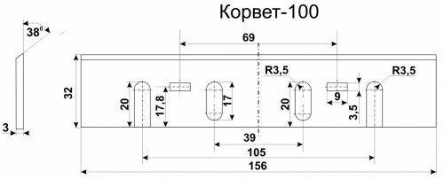 Нож для Корвет-100 комплект 2шт 123126 Энкор 25529