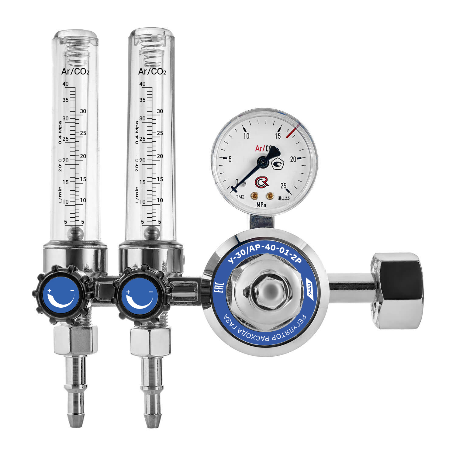 Регулятор расхода газа ПТК УЗ0/АР40-01 с 2 ротаметрами 001.010.613
