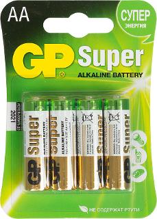 Батарейка GP АА Super Alkaline LR06 BP4 (4шт)