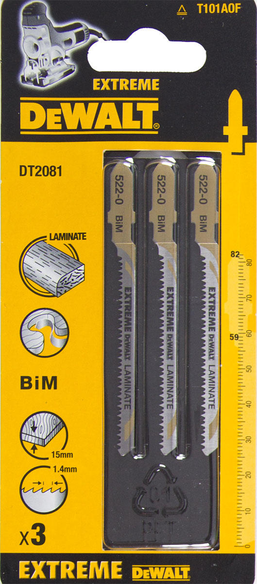 Пилка для электролобзика T101 AOF BIM 5 штук DeWalt DT2081-QZ
