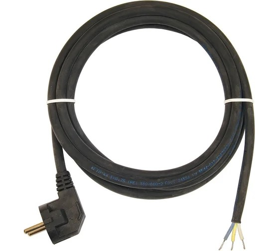 Кабель КГтп-ХЛ 3х0,75мм с вилкой 3метра 49180 Кабель КГтп-ХЛ 3х0,75мм с вилкой 3метра 49180
