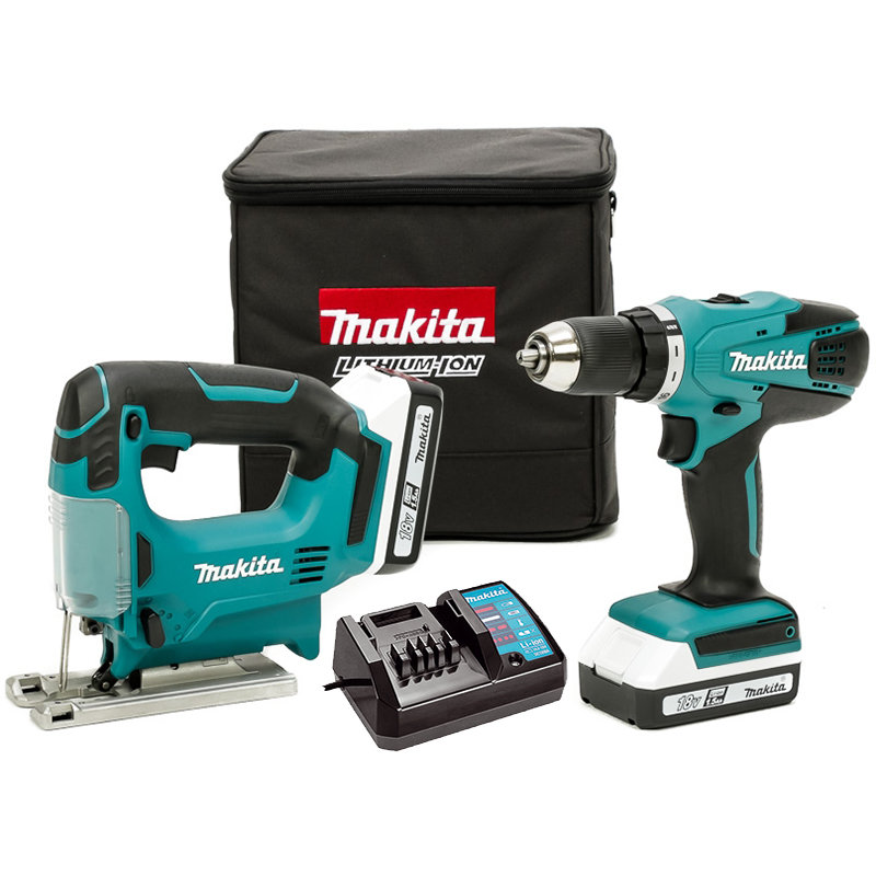 Шуруповерт аккумуляторный Makita DF457D + JV183D 18 V, Li-Ion (DK18298X1)