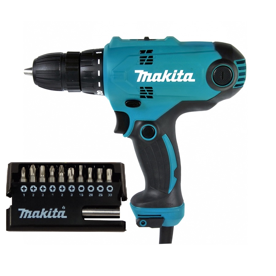 Дрель шуруповерт Makita DF 0300 X2 + набор бит