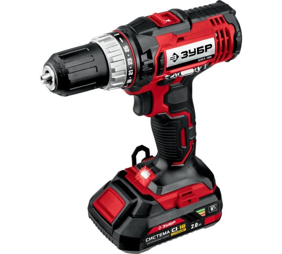 Шуруповерт аккумуляторный Зубр ДШЛ-185-22 Шуруповерт аккумуляторный Зубр ДШЛ-185-22