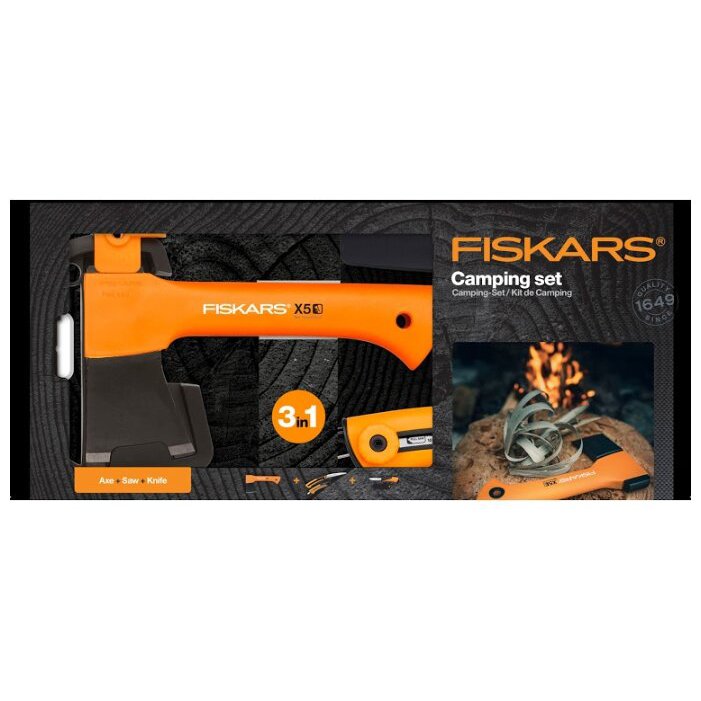 Набор для кемпинга топор Х5 + пила+ нож Fiskars 1057912