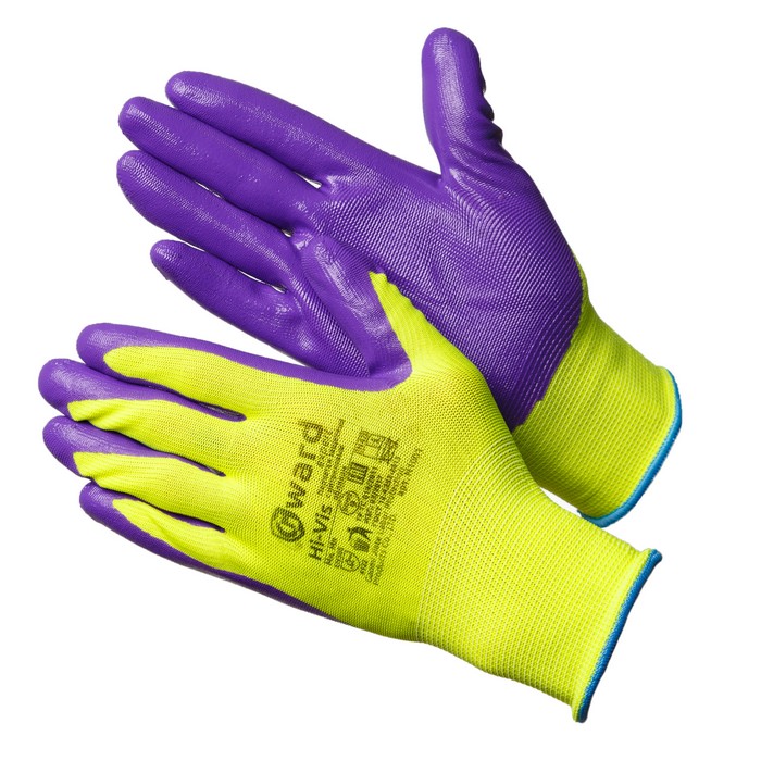 Перчатки нейлон с нитриловым покрытием Gward N1001-Hi-Vis