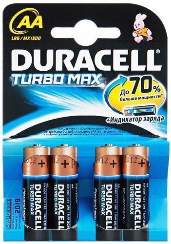 Батарейка AA Turbo MX1500 K4 4шт Duracell 81367987 Батарейка AA Turbo MX1500 K4 4шт Duracell 81367987