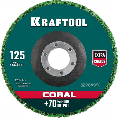 Круг шлифовальный Ø 125х22.2 KRAFTOOL CORAL (36599-125)